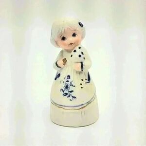 Vintage‎ 1980 Royal Majestic JASCO Bisque Porcelain Girl with Mushroom